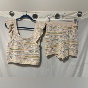 Zara Crochet Shorts and Top 2PC Set Size Medium